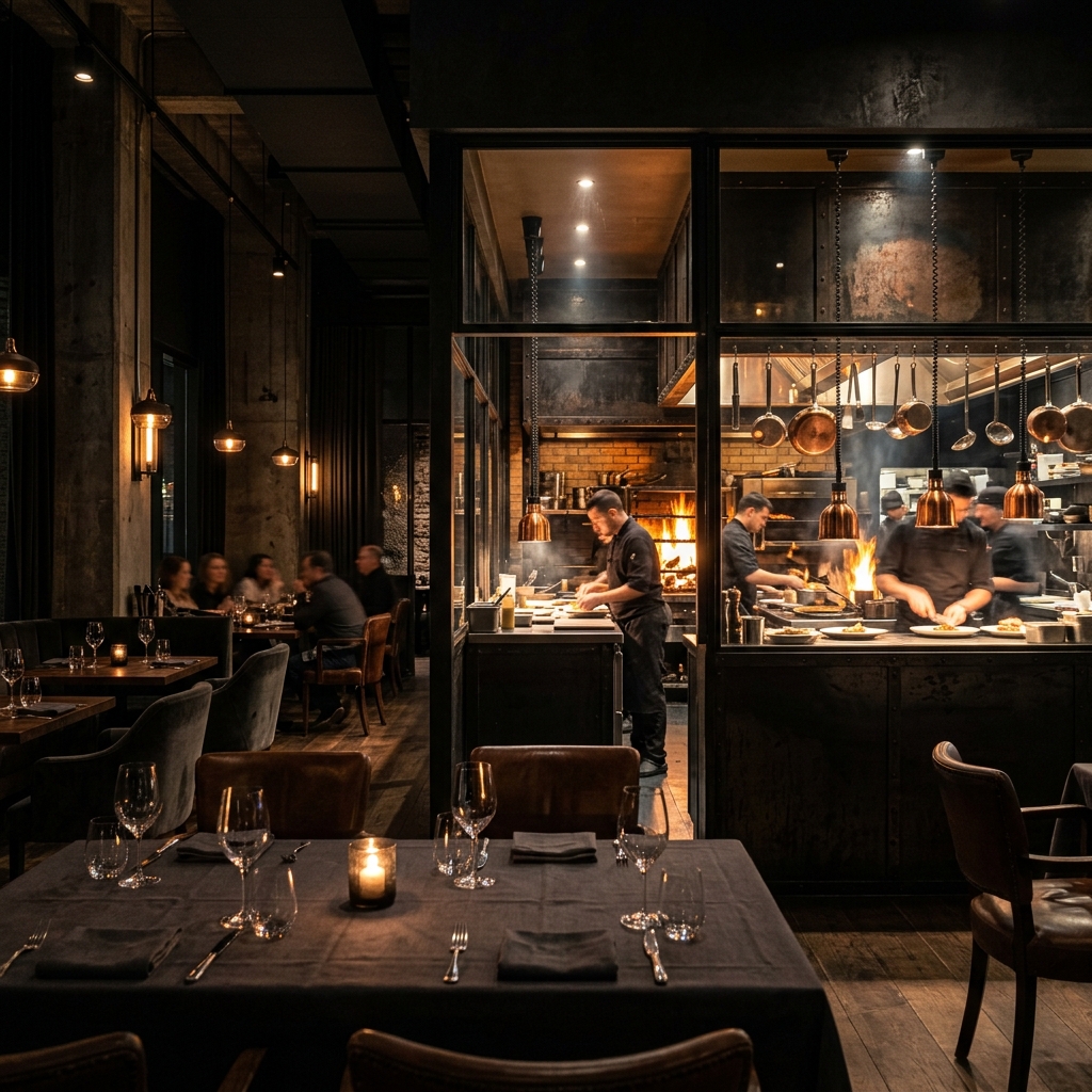 Open kitchen view at King Wok